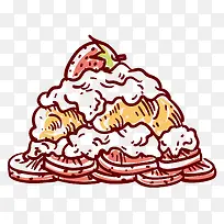 雪山冰淇淋蛋糕手绘蛋糕草莓手绘-空若网 雪山冰淇淋蛋糕手绘蛋糕草莓手绘-空若网