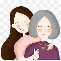 搂着母亲的女儿母亲节快乐-空若网 搂着母亲的女儿母亲节快乐-空若网