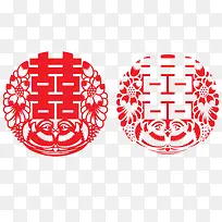 双喜临门剪纸-空若网 双喜临门剪纸-空若网