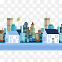 时尚卡通手绘建筑大楼-空若网 时尚卡通手绘建筑大楼-空若网