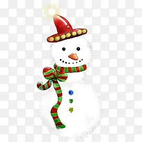 手绘可爱红帽子雪人-空若网 手绘可爱红帽子雪人-空若网