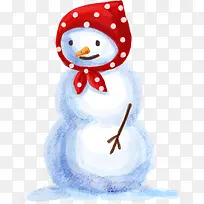 手绘小红帽子可爱雪人-空若网 手绘小红帽子可爱雪人-空若网