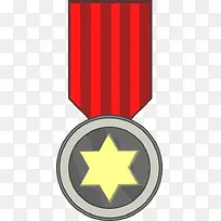 红色带子的卡通奖牌-空若网 红色带子的卡通奖牌-空若网