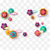 春节多彩祥云装饰-空若网 春节多彩祥云装饰-空若网