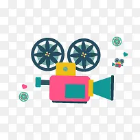 扁平化彩色投影仪素材-空若网 扁平化彩色投影仪素材-空若网