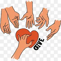 手绘风献爱心活动-空若网 手绘风献爱心活动-空若网