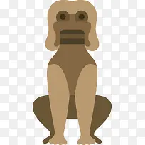 对称风格褐色矢量石狮子-空若网 对称风格褐色矢量石狮子-空若网