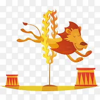 狮子跳火圈PNG下载-空若网 狮子跳火圈PNG下载-空若网