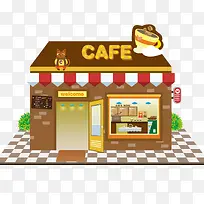 卡通咖啡厅设计矢量图-空若网 卡通咖啡厅设计矢量图-空若网