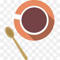 一杯褐色咖啡与勺子-空若网 一杯褐色咖啡与勺子-空若网