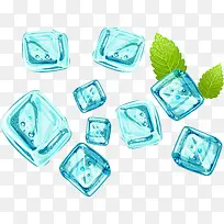 矢量卡通蓝色冰块素材-空若网 矢量卡通蓝色冰块素材-空若网