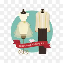 结婚晚礼服矢量素材-空若网 结婚晚礼服矢量素材-空若网