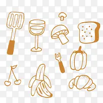 手绘手账水果面包食物-空若网 手绘手账水果面包食物-空若网