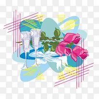 酒杯鲜花素材-空若网 酒杯鲜花素材-空若网