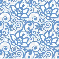 蓝色矢量花卉背景图-空若网 蓝色矢量花卉背景图-空若网