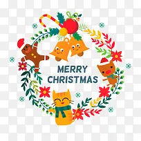 矢量圣诞节花环元素-空若网 矢量圣诞节花环元素-空若网