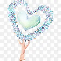 手绘蓝紫色色爱心小花图标-空若网 手绘蓝紫色色爱心小花图标-空若网