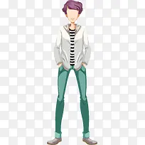 卡通男服装模特素材图-空若网 卡通男服装模特素材图-空若网