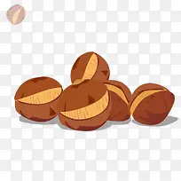水彩棕色板栗食物免扣图-空若网 水彩棕色板栗食物免扣图-空若网