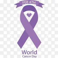 紫色彩带世界癌症日-空若网 紫色彩带世界癌症日-空若网