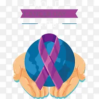 手托地球癌症日海报-空若网 手托地球癌症日海报-空若网