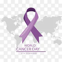紫色丝带世界癌症日-空若网 紫色丝带世界癌症日-空若网