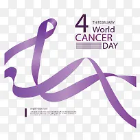 癌症日飘逸的紫色丝带-空若网 癌症日飘逸的紫色丝带-空若网