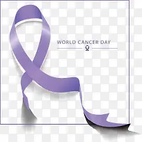 飘逸的紫色丝带癌症日-空若网 飘逸的紫色丝带癌症日-空若网