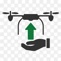 矢量卡通手托着无人机-空若网 矢量卡通手托着无人机-空若网