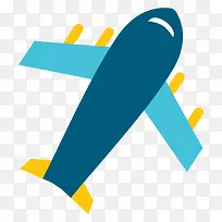 蓝色扁平化飞机元素-空若网 蓝色扁平化飞机元素-空若网