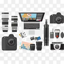 矢量电脑和摄影器材-空若网 矢量电脑和摄影器材-空若网