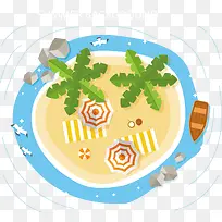 矢量图俯视海滩全景图-空若网 矢量图俯视海滩全景图-空若网