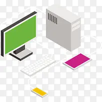 矢量台式电脑与主机-空若网 矢量台式电脑与主机-空若网