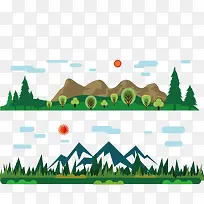矢量山和树-空若网 矢量山和树-空若网