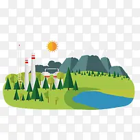 矢量山和树-空若网 矢量山和树-空若网