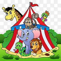 卡通马戏团的动物们-空若网 卡通马戏团的动物们-空若网