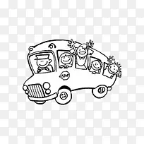 卡通黑白公共汽车-空若网 卡通黑白公共汽车-空若网