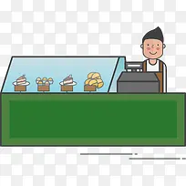 手绘卡通甜点柜台-空若网 手绘卡通甜点柜台-空若网
