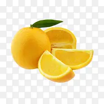 橙色香甜水果带叶子切碎的奉节脐-空若网 橙色香甜水果带叶子切碎的奉节脐-空若网