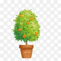 矢量卡通绿色柿子树png-空若网 矢量卡通绿色柿子树png-空若网
