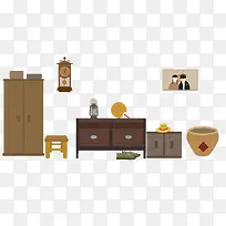 简易朴素扁平化室内设计矢量图-空若网 简易朴素扁平化室内设计矢量图-空若网