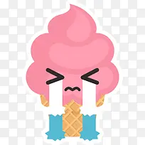 手绘卡通冰激凌哭泣表情-空若网 手绘卡通冰激凌哭泣表情-空若网