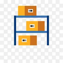 卡通矢量简约货架三层-空若网 卡通矢量简约货架三层-空若网