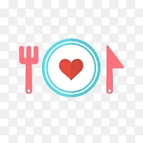 爱情图标元素盘子刀叉-空若网 爱情图标元素盘子刀叉-空若网