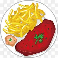 卡通牛排适量设计元素-空若网 卡通牛排适量设计元素-空若网