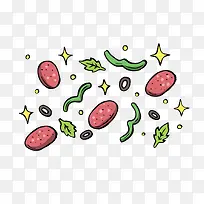 卡通青菜肉类食物-空若网 卡通青菜肉类食物-空若网