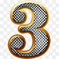 金色卡通数字装饰3-空若网 金色卡通数字装饰3-空若网