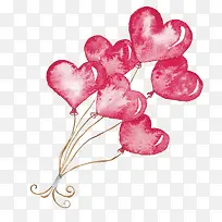 手绘水彩爱心形气球-空若网 手绘水彩爱心形气球-空若网