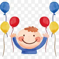 儿童节小朋友和气球-空若网 儿童节小朋友和气球-空若网
