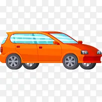 橙色卡通出行汽车-空若网 橙色卡通出行汽车-空若网
